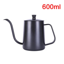 Load image into Gallery viewer, Drip Kettle 350ml 600ml Coffee Tea Pot Teflon Non-Stick Food Grade Stainless Steel Gooseneck Drip Kettle Swan Neck Thin Mouth