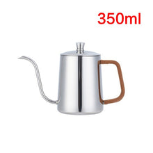 Load image into Gallery viewer, Drip Kettle 350ml 600ml Coffee Tea Pot Teflon Non-Stick Food Grade Stainless Steel Gooseneck Drip Kettle Swan Neck Thin Mouth