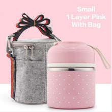 Load image into Gallery viewer, WORTHBUY Cute Japanese Lunch Box For Kids Portable Outdoor Stainless Steel Bento Box Leak-Proof Food Container Kitchen Food Box
