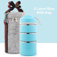 Load image into Gallery viewer, WORTHBUY Cute Japanese Lunch Box For Kids Portable Outdoor Stainless Steel Bento Box Leak-Proof Food Container Kitchen Food Box