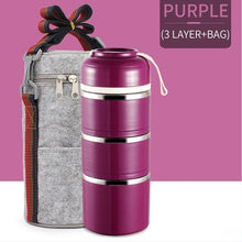 Load image into Gallery viewer, WORTHBUY Cute Japanese Lunch Box For Kids Portable Outdoor Stainless Steel Bento Box Leak-Proof Food Container Kitchen Food Box