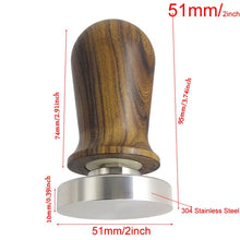 Load image into Gallery viewer, Food Grade 51mm Coffee Tamper Wooden Handle Barista Espresso maker Grinder Handmade High Quality Hot Sale