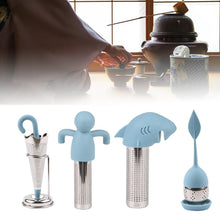 Load image into Gallery viewer, 8 Style Silicone Tea Infuser Reusable Tea Strainer Sweet Leaf with Drop Tray Novelty Tea Ball Herbal Spice Filter Tea Tool
