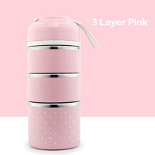 Load image into Gallery viewer, WORTHBUY Cute Japanese Lunch Box For Kids Portable Outdoor Stainless Steel Bento Box Leak-Proof Food Container Kitchen Food Box
