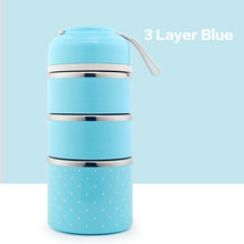 Load image into Gallery viewer, WORTHBUY Cute Japanese Lunch Box For Kids Portable Outdoor Stainless Steel Bento Box Leak-Proof Food Container Kitchen Food Box
