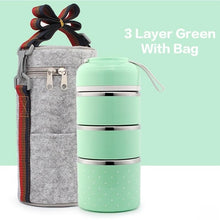 Load image into Gallery viewer, WORTHBUY Cute Japanese Lunch Box For Kids Portable Outdoor Stainless Steel Bento Box Leak-Proof Food Container Kitchen Food Box
