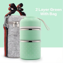 Load image into Gallery viewer, WORTHBUY Cute Japanese Lunch Box For Kids Portable Outdoor Stainless Steel Bento Box Leak-Proof Food Container Kitchen Food Box
