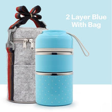 Load image into Gallery viewer, WORTHBUY Cute Japanese Lunch Box For Kids Portable Outdoor Stainless Steel Bento Box Leak-Proof Food Container Kitchen Food Box
