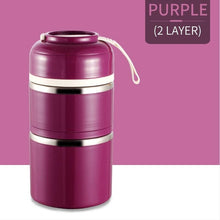 Load image into Gallery viewer, WORTHBUY Cute Japanese Lunch Box For Kids Portable Outdoor Stainless Steel Bento Box Leak-Proof Food Container Kitchen Food Box
