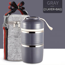 Load image into Gallery viewer, WORTHBUY Cute Japanese Lunch Box For Kids Portable Outdoor Stainless Steel Bento Box Leak-Proof Food Container Kitchen Food Box
