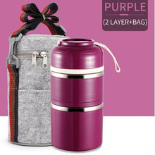 Load image into Gallery viewer, WORTHBUY Cute Japanese Lunch Box For Kids Portable Outdoor Stainless Steel Bento Box Leak-Proof Food Container Kitchen Food Box
