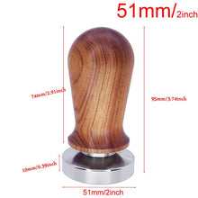 Load image into Gallery viewer, Food Grade 51mm Coffee Tamper Wooden Handle Barista Espresso maker Grinder Handmade High Quality Hot Sale

